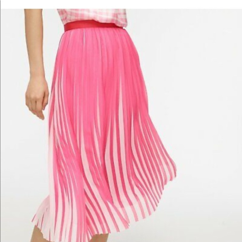 J.Crew Peekaboo Stripe Pleated Midi Skirt